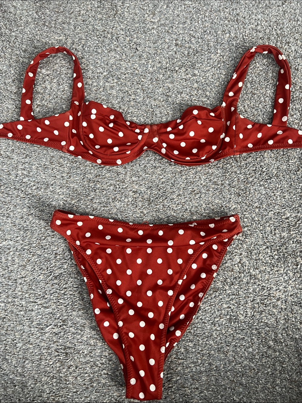 Skin by SAME Red Polka Dot Bikini Set